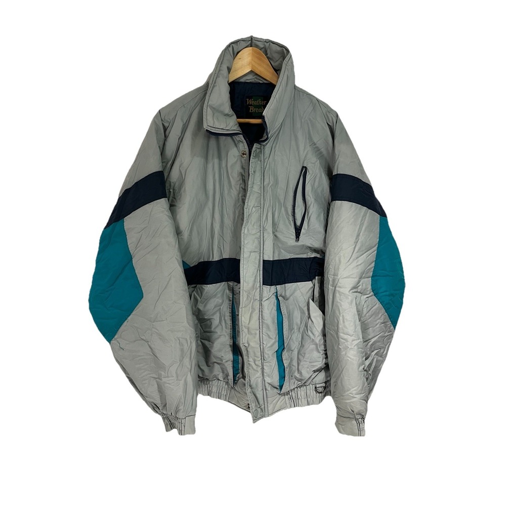 Weather Breaker Jacket, XLT, VTG, Gray-blue, Made In Korea, Y2K 90's, Retro, Ski